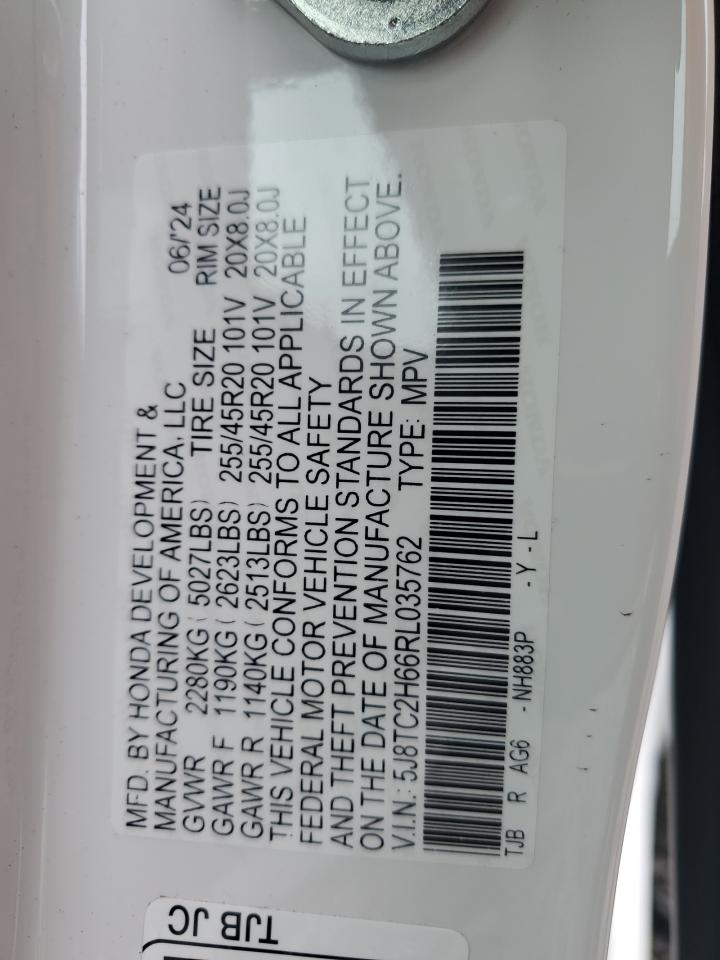 2024 ACURA RDX A-SPEC VIN:5J8TC2H66RL035762