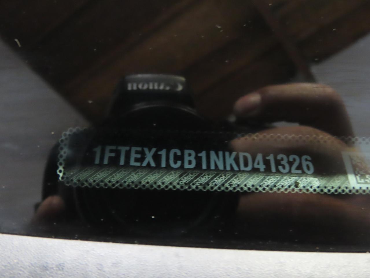 2022 FORD F150 SUPER CAB VIN:1FTEX1CB1NKD41326