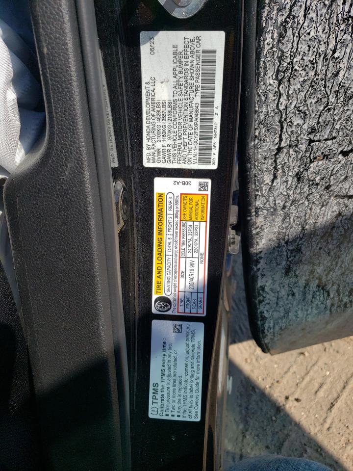 2023 HONDA ACCORD HYBRID SPORT VIN:1HGCY2F5XPA048843