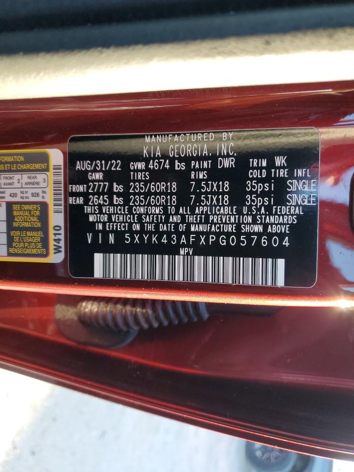 2023 KIA SPORTAGE SX VIN:5XYK43AFXPG057604