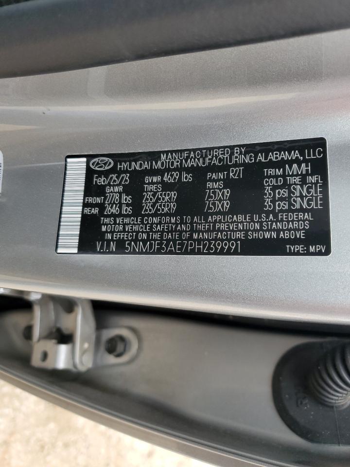 2023 HYUNDAI TUCSON SEL VIN:5NMJF3AE7PH239991