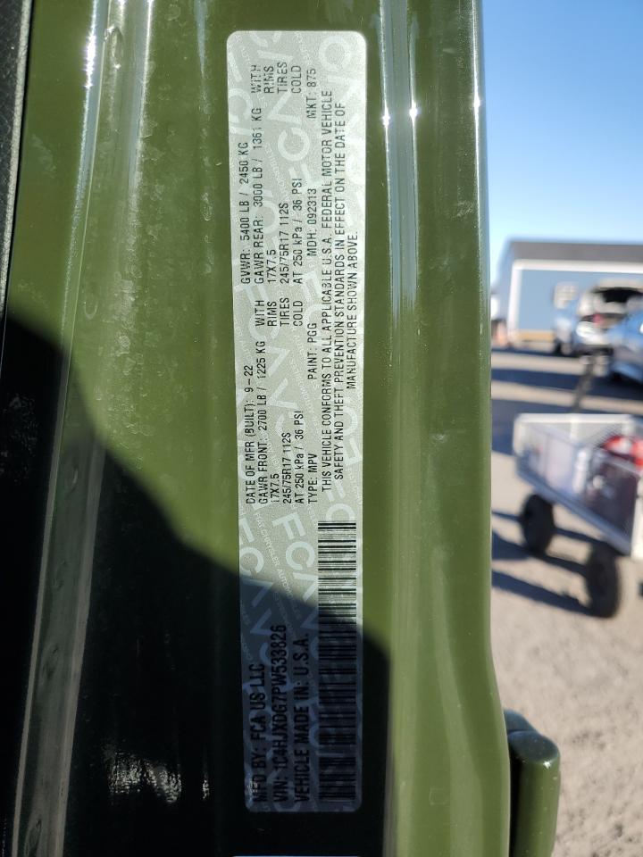 2023 JEEP WRANGLER SPORT VIN:1C4HJXDG7PW533826