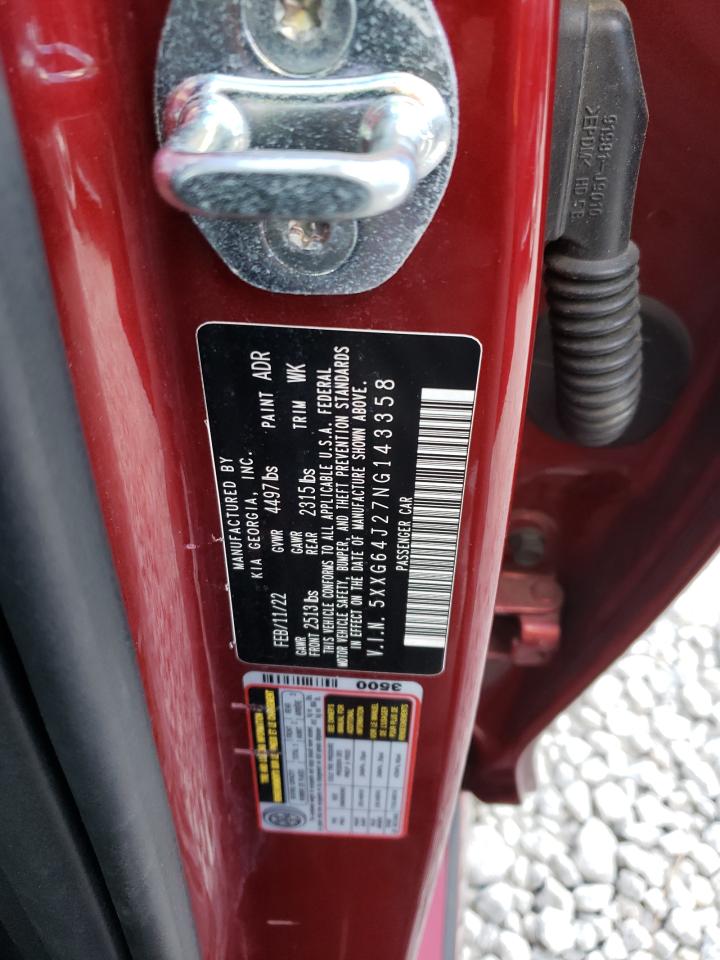 2022 KIA K5 GT LINE VIN:5XXG64J27NG143358