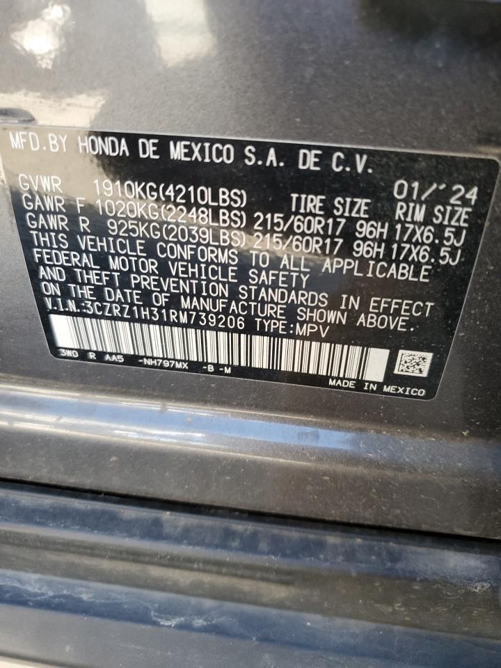 2024 HONDA HR-V LX VIN:3CZRZ1H31RM739206