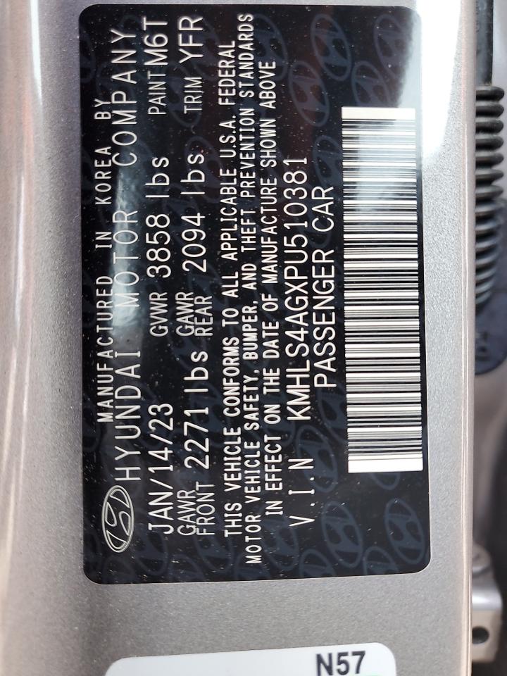 2023 HYUNDAI ELANTRA SEL VIN:KMHLS4AGXPU510381