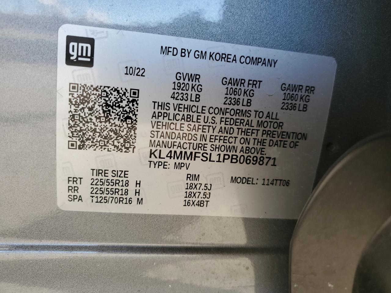 2023 BUICK ENCORE GX ESSENCE VIN:KL4MMFSL1PB069871
