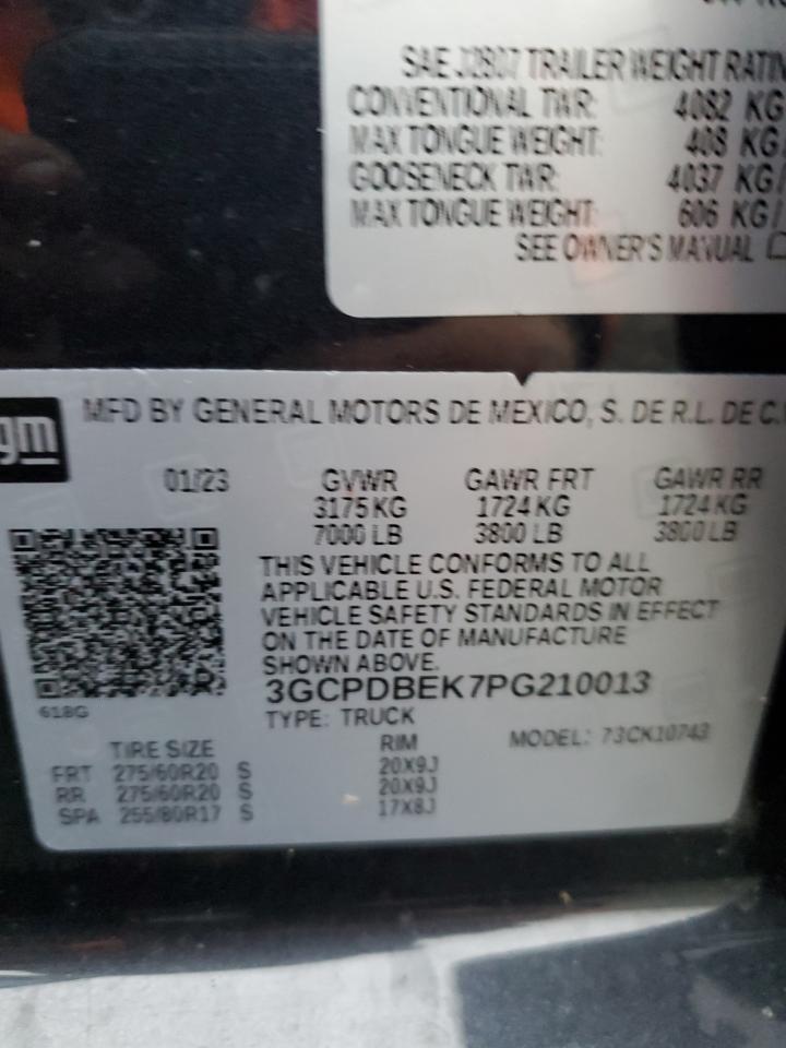 2023 CHEVROLET SILVERADO K1500 CUSTOM VIN:KM8J3CA45JU673385