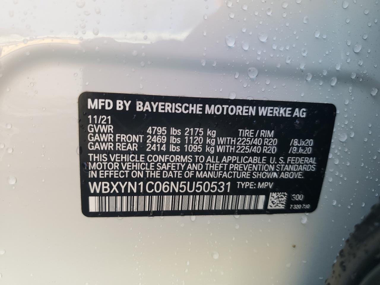 2022 BMW X2 M35I VIN:WBXYN1C06N5U50531