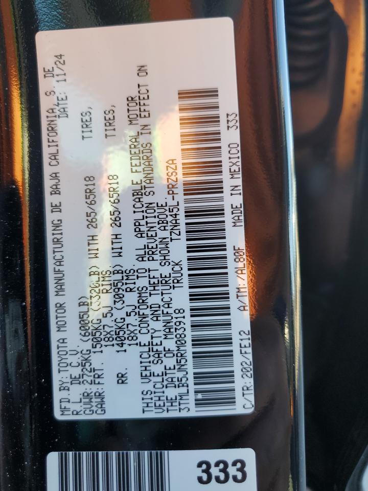 2024 TOYOTA TACOMA DOUBLE CAB VIN:3TMLB5JN5RM083918