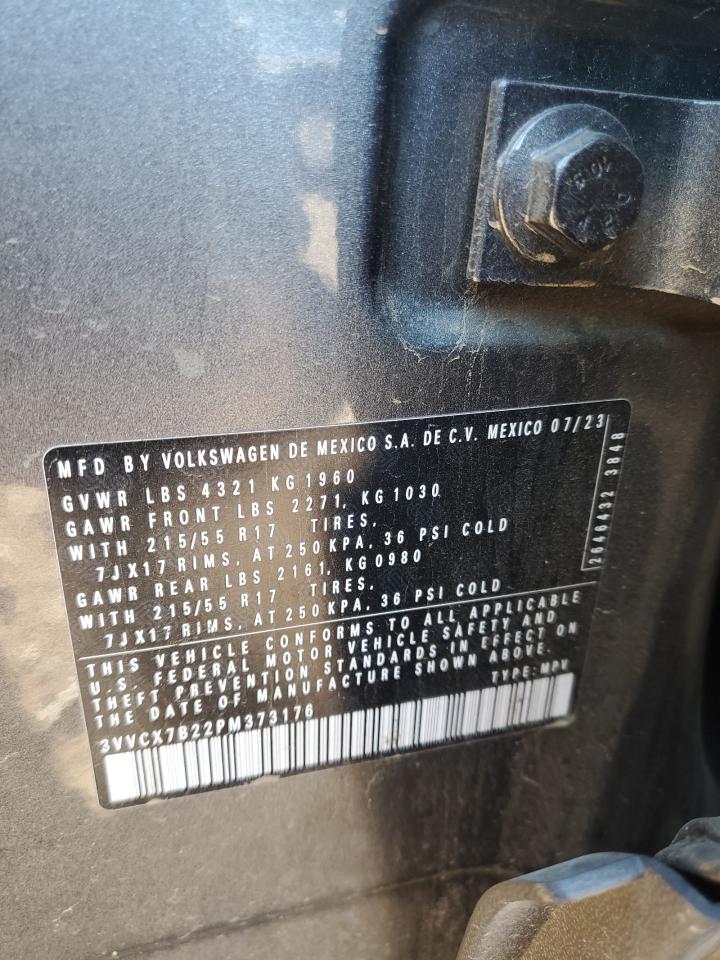 2023 VOLKSWAGEN TAOS S VIN:3VVCX7B22PM373176