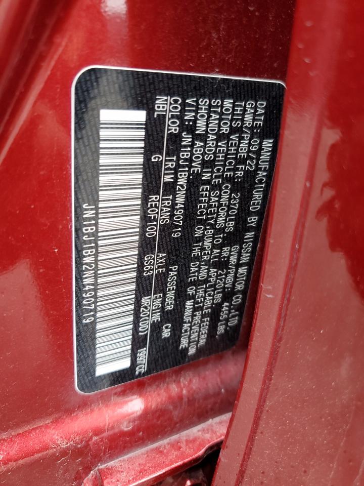 2022 NISSAN ROGUE SPORT SV VIN:JN1BJ1BW2NW490719