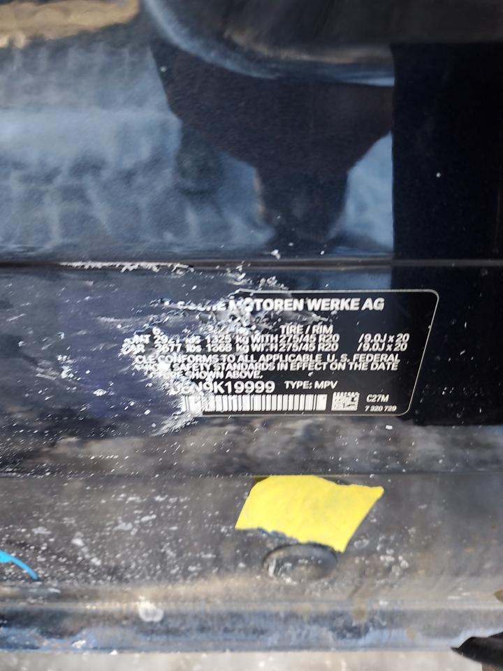 2022 BMW X5 XDRIVE40I VIN:5UXCR6C08N9K19999