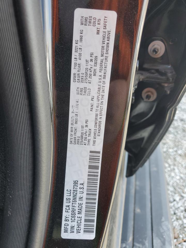 2022 RAM 1500 BIG HORN/LONE STAR VIN:1C6SRFFT6NN287395