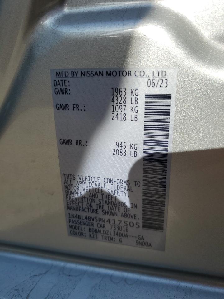 2023 NISSAN ALTIMA S VIN:1N4BL4BV5PN417505