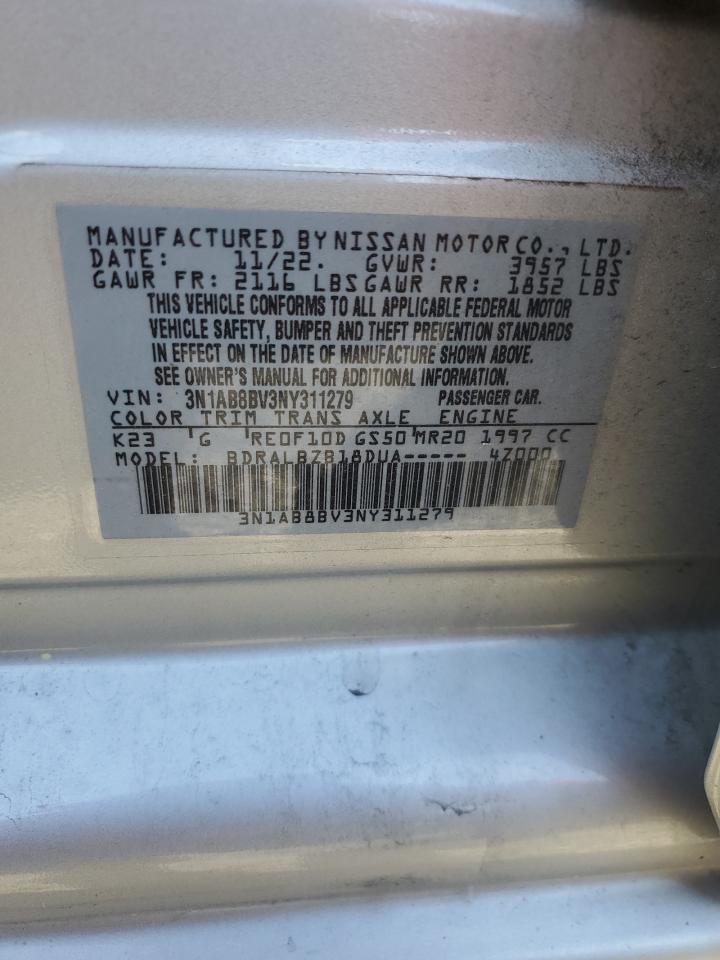 2022 NISSAN SENTRA S VIN:3N1AB8BV3NY311279