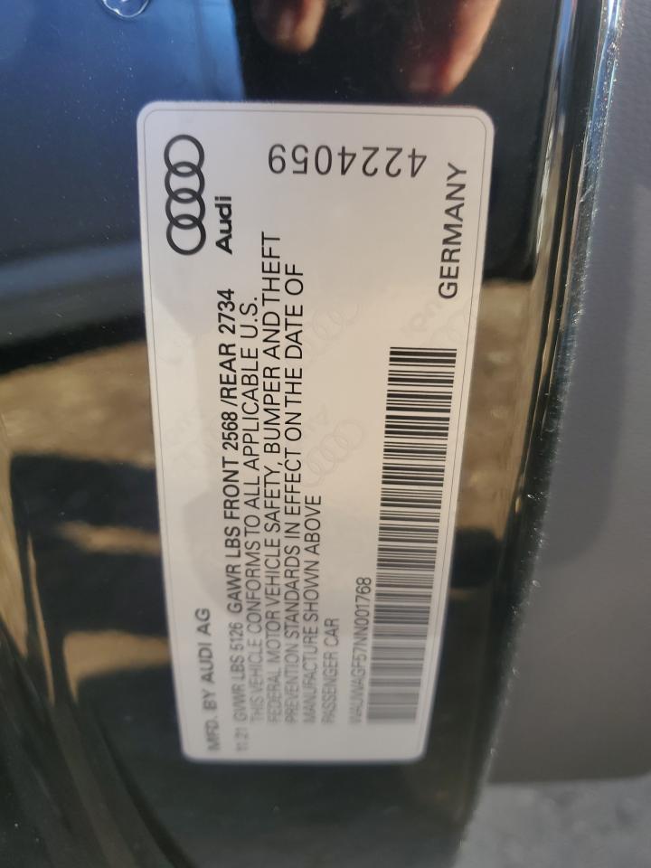 2022 AUDI A5 PREMIUM PLUS 45 VIN:WAUWAGF57NN001768
