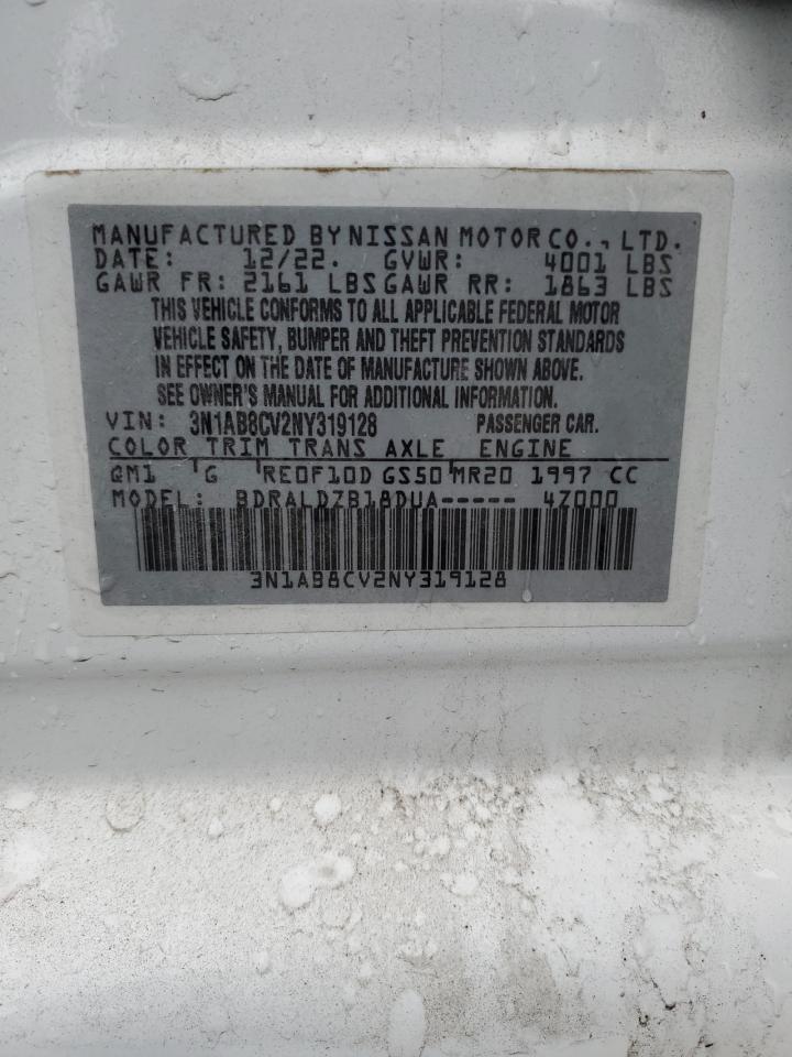 2022 NISSAN SENTRA SV VIN:3N1AB8CV2NY319128