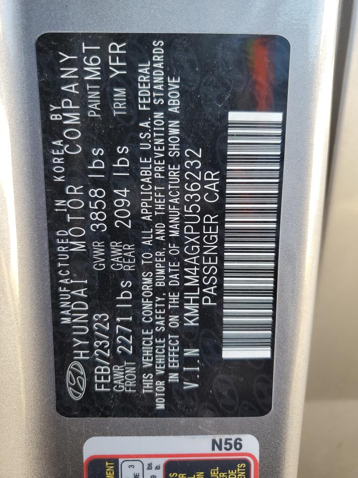 2023 HYUNDAI ELANTRA SEL VIN:KMHLM4AGXPU536232