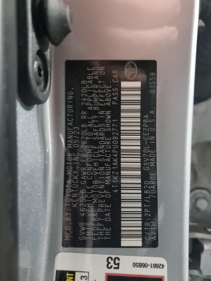 2023 TOYOTA CAMRY TRD VIN:4T1KZ1AK4PU082771