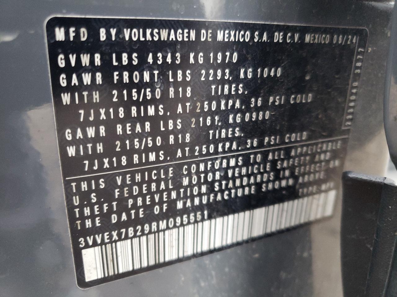 2024 VOLKSWAGEN TAOS SE VIN:3VVEX7B29RM095551