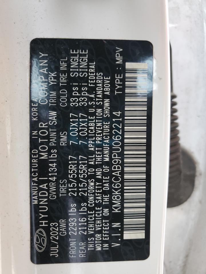 2023 HYUNDAI KONA SEL VIN:KM8K6CAB9PU062214