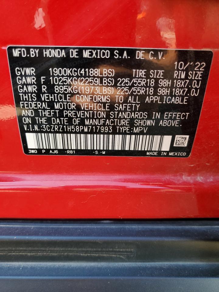 2023 HONDA HR-V SPORT VIN:3CZRZ1H58PM717993