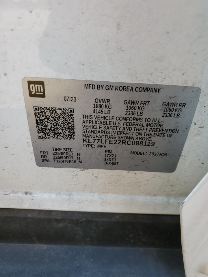 2024 CHEVROLET TRAX LS VIN:KL77LFE22RC098119