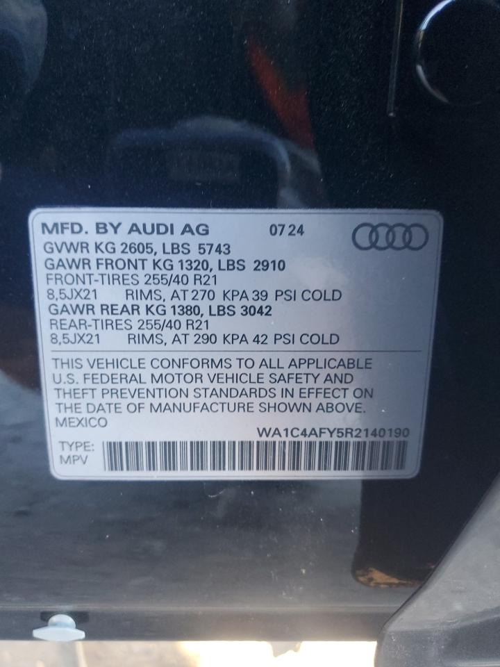 2024 AUDI SQ5 PRESTIGE VIN:WA1C4AFY5R2140190
