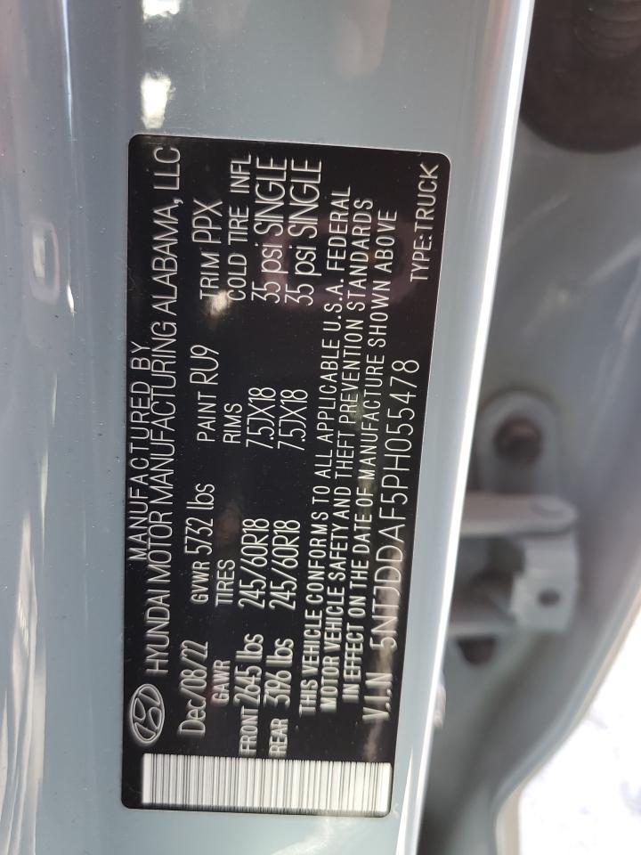 2023 HYUNDAI SANTA CRUZ SEL PREMIUM VIN:5NTJDDAF5PH055478