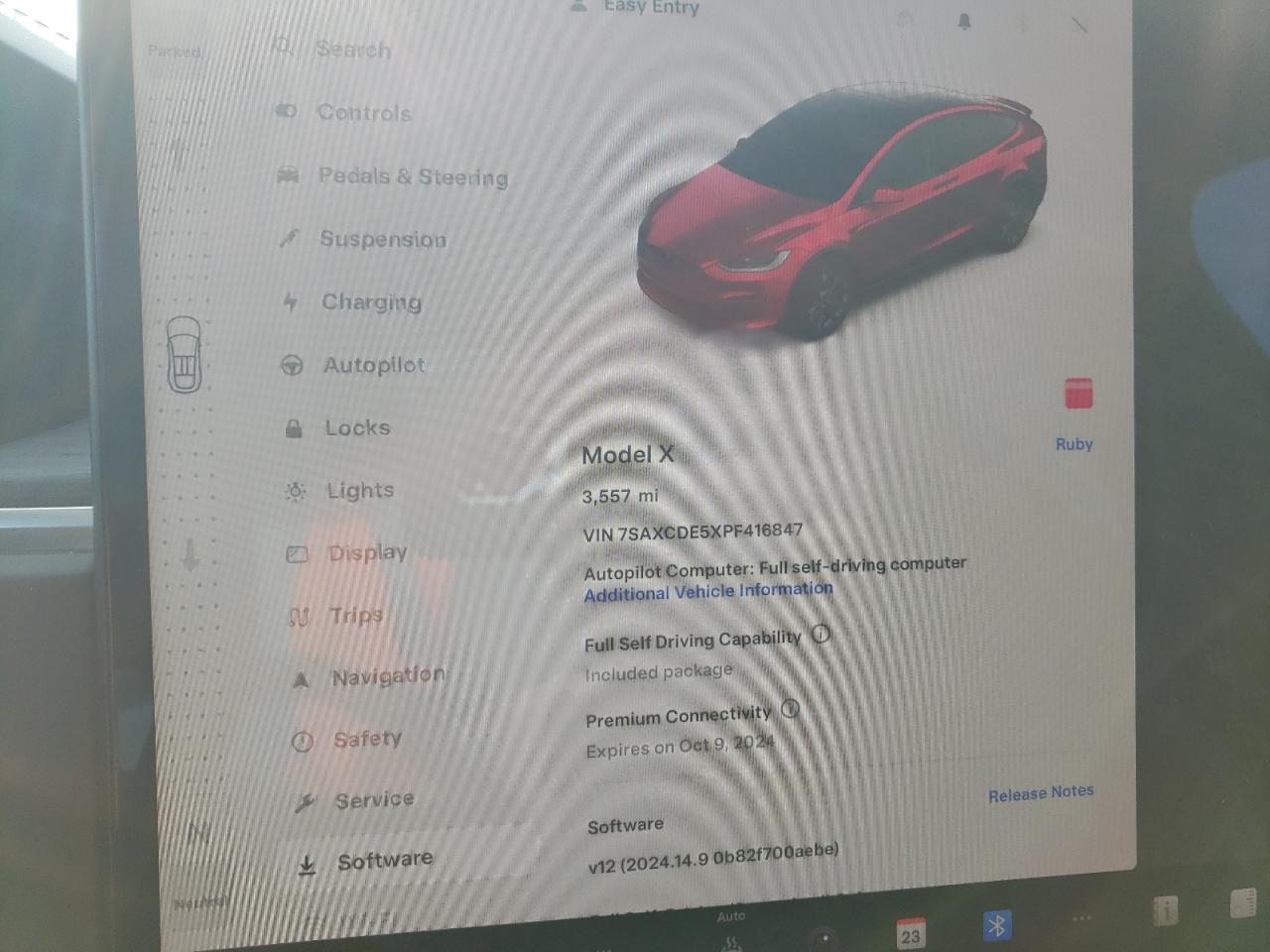 2023 TESLA MODEL X  VIN:7SAXCDE5XPF416847