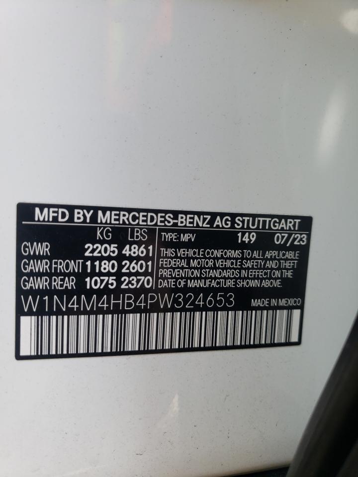 2023 MERCEDES-BENZ GLB 250 4MATIC VIN:W1N4M4HB4PW324653