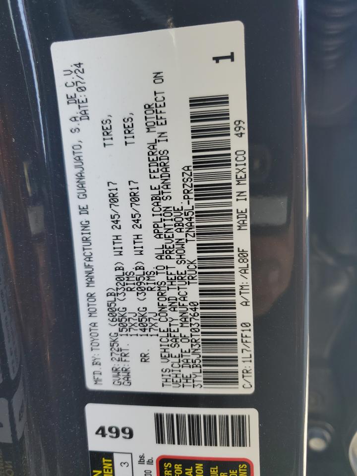 2024 TOYOTA TACOMA DOUBLE CAB VIN:3TYLB5JN3RT037640