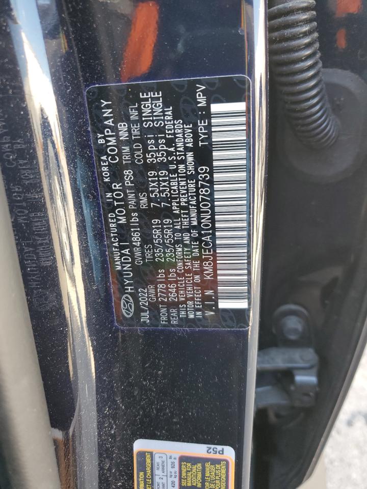 2022 HYUNDAI TUCSON LIMITED VIN:KM8JECA10NU078739