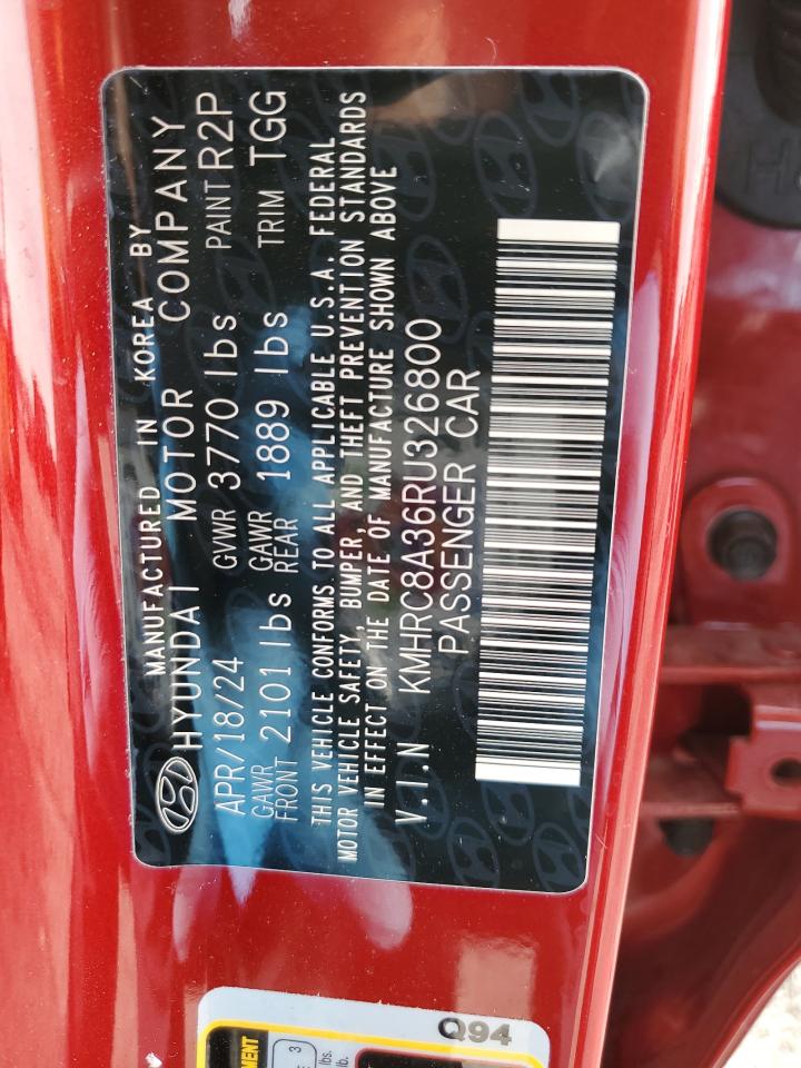 2024 HYUNDAI VENUE SEL VIN:KMHRC8A36RU326800