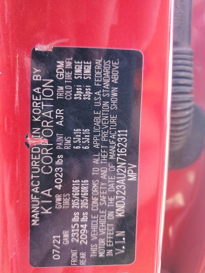 2022 KIA SOUL LX VIN:KNDJ23AU2N7162311