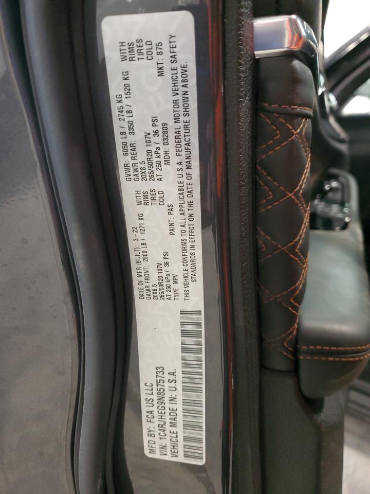 2022 JEEP GRAND CHEROKEE SUMMIT VIN:1C4RJHEG9N8575733