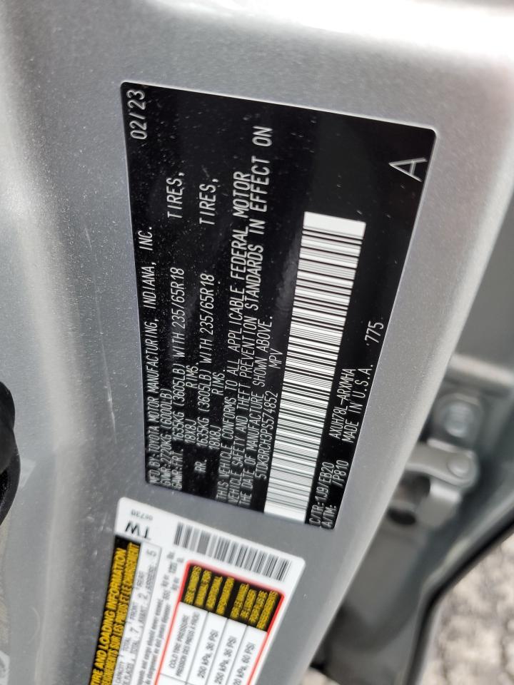 2023 TOYOTA HIGHLANDER HYBRID XLE VIN:5TDKBRCH3PS574852