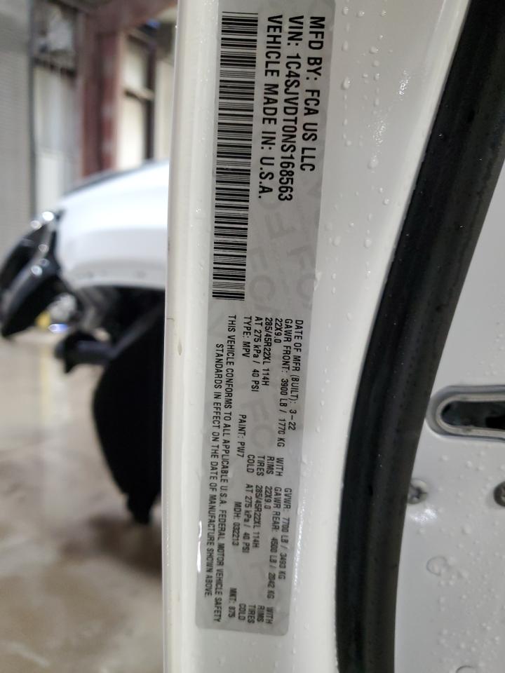 2022 JEEP WAGONEER SERIES III VIN:1C4SJVDT0NS168563