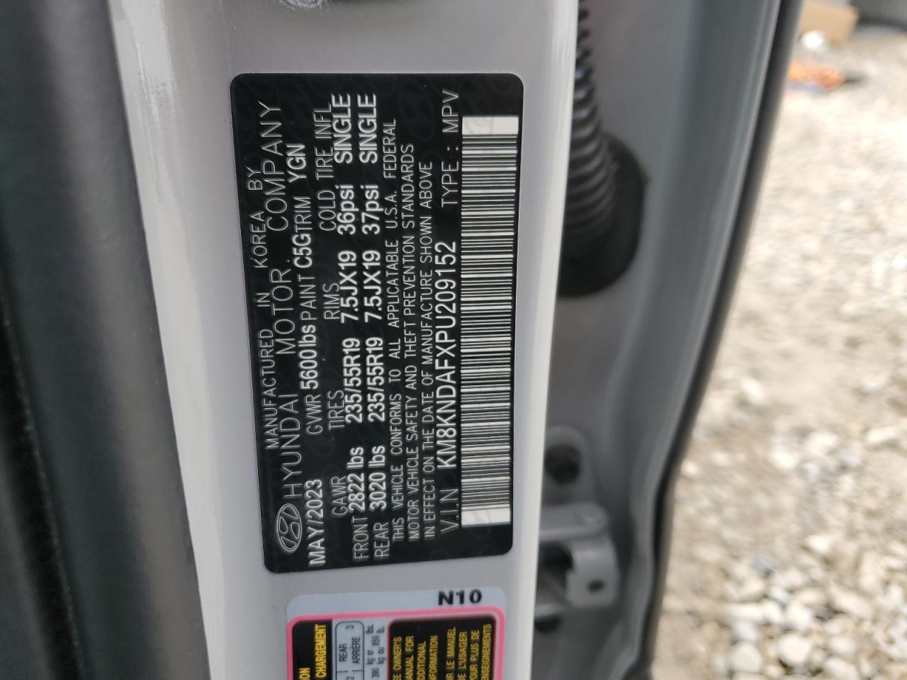 2023 HYUNDAI IONIQ 5 SEL VIN:KM8KNDAFXPU209152