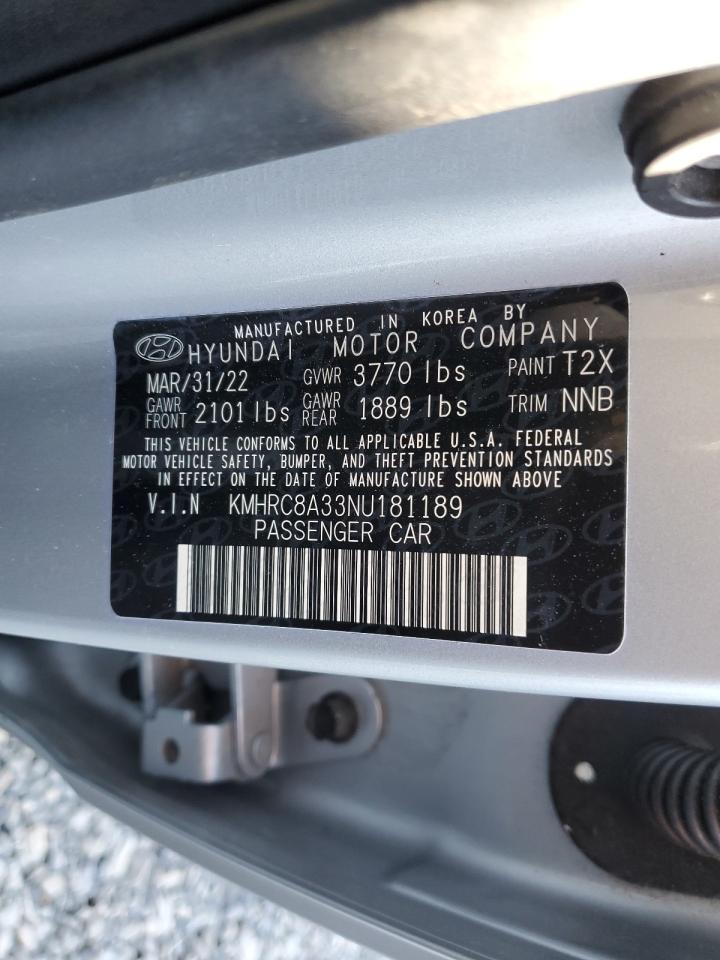 2022 HYUNDAI VENUE SEL VIN:KMHRC8A33NU181189