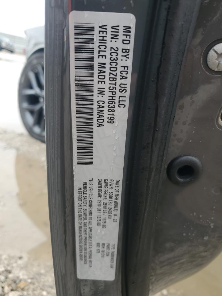 2023 DODGE CHALLENGER R/T VIN:2C3CDZBT5PH638199