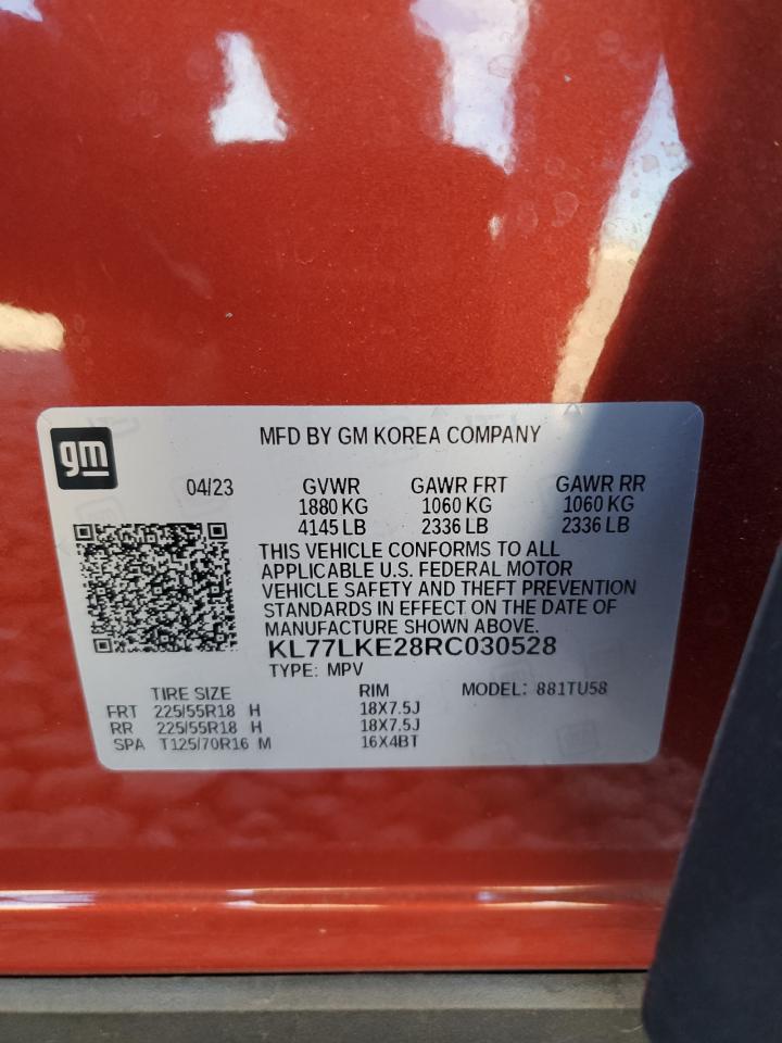 2024 CHEVROLET TRAX ACTIV VIN:KL77LKE28RC030528