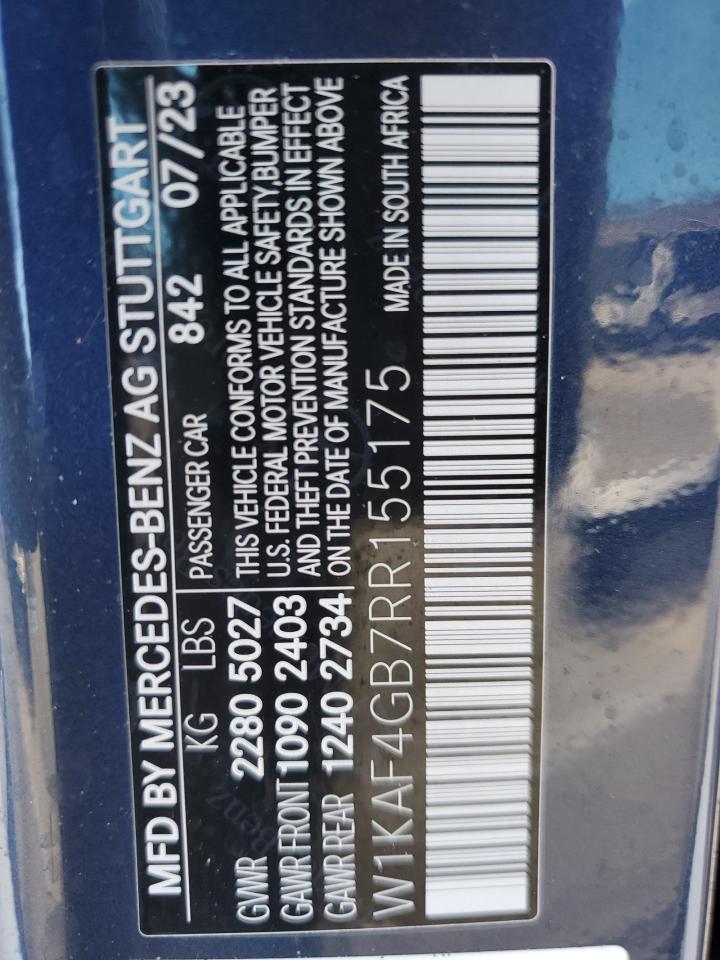 2024 MERCEDES-BENZ C 300 VIN:W1KAF4GB7RR155175