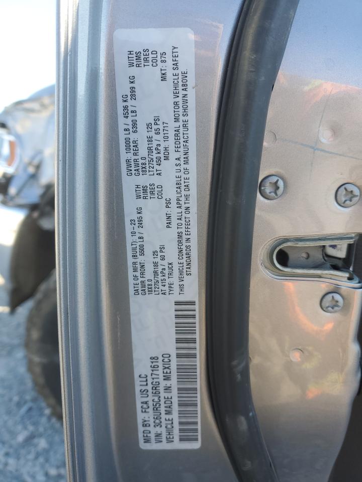 2024 RAM 2500 TRADESMAN VIN:3C6UR5CJ6RG171618