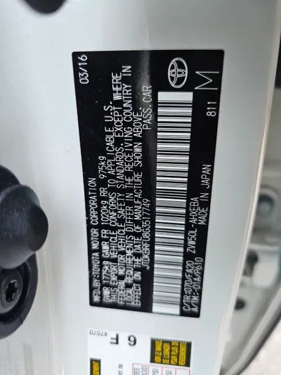 2016 Toyota Prius JTDKBRFU8G3517749 VIN:JTDKBRFU8G3517749