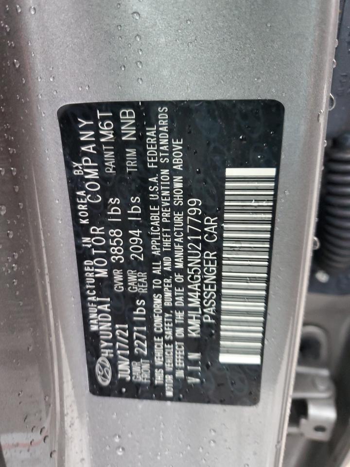2022 HYUNDAI ELANTRA SEL VIN:KMHLM4AG5NU217799