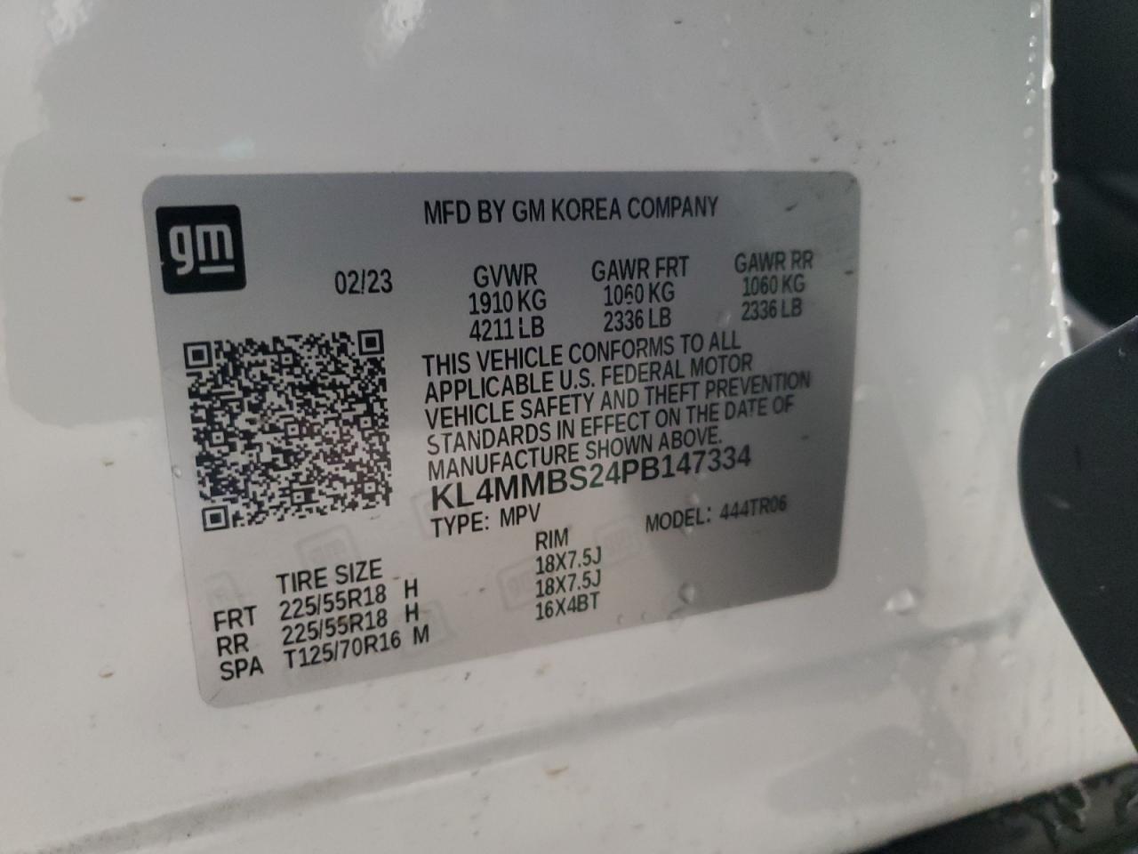 2023 BUICK ENCORE GX PREFERRED VIN:KL4MMBS24PB147334