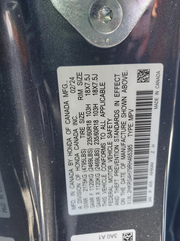 2024 HONDA CR-V EXL VIN:2HKRS4H79RH465385