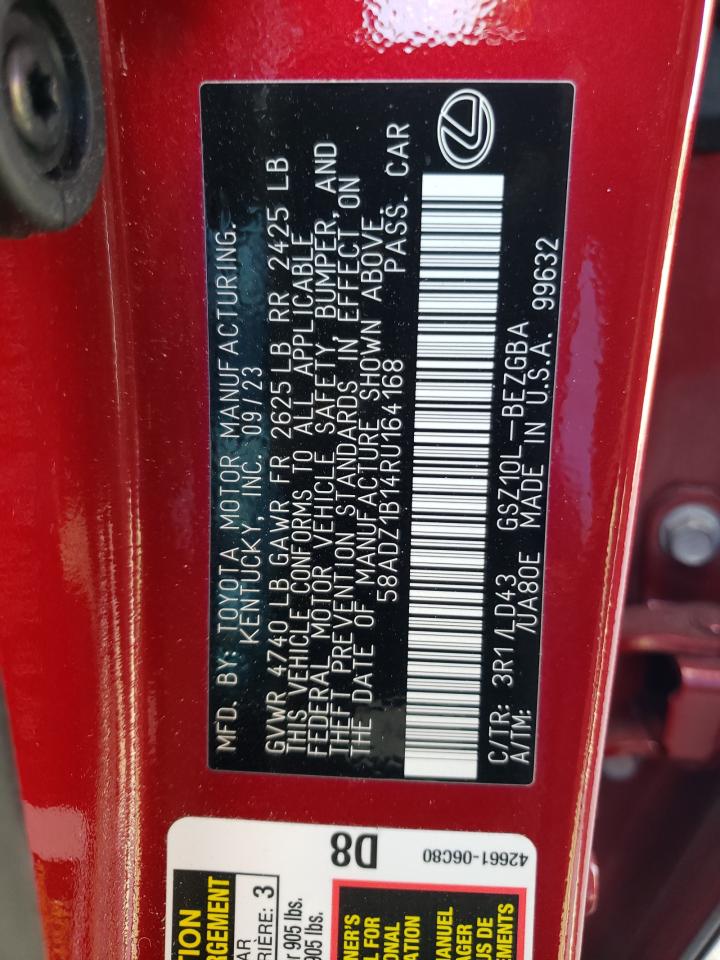 2024 LEXUS ES 350 BASE VIN:58ADZ1B14RU164168