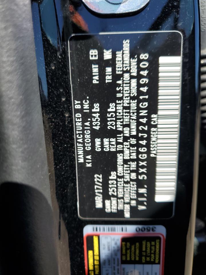 2022 KIA K5 GT LINE VIN:5XXG64J24NG149408